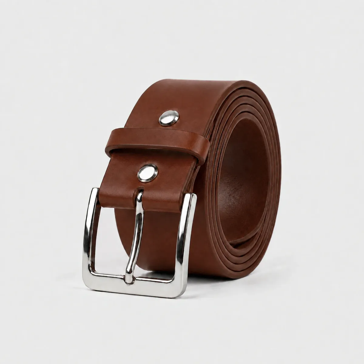 Wide Cognac Handmade Leather Belt
