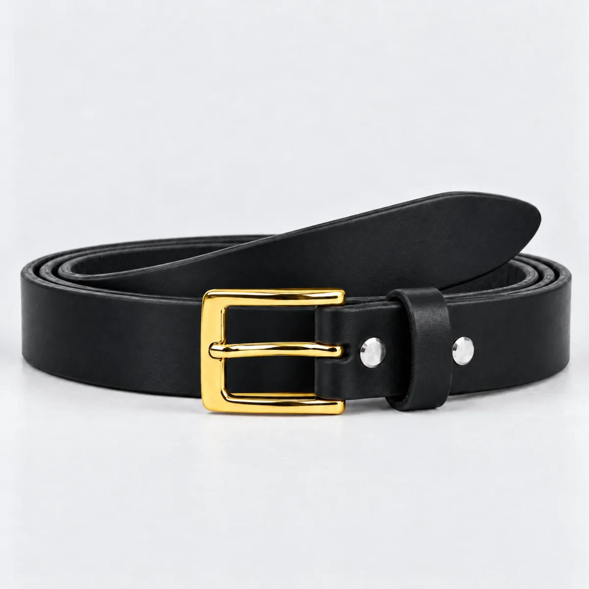 Elegant svart skinnbelte